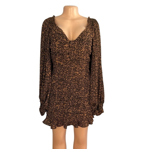 Ted Baker Light Brown Wyatte Ruched Mini Dress - Picture 2 of 12